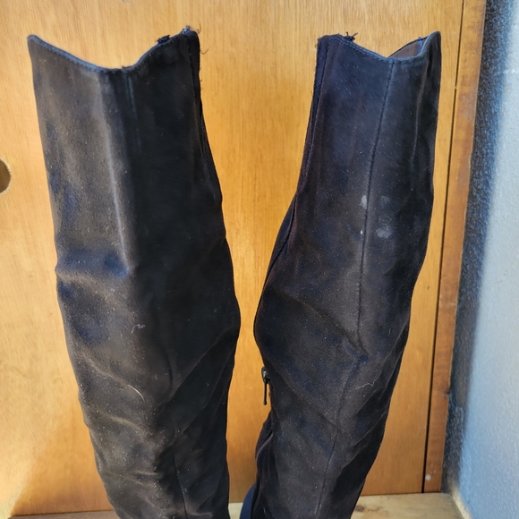 Old Navy Tall Sued Boot Black Jack Size 8 - Picture 12 of 16